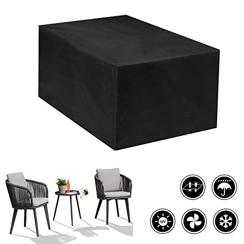 VKQOLH 1Pcs 61x37.4x26.8' Waterproof Rectangular Cover Garden Furniture Covers Heavy Duty Windproof Anti-UV Cube Corner Furniture Sofa Rattan Cover for Outdoor Patio Table, Chairs