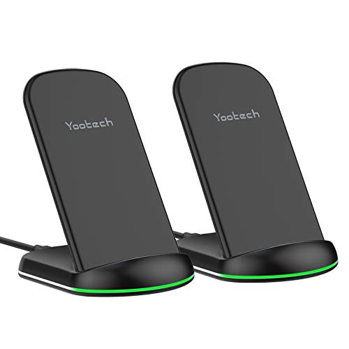 Yootech Wireless Charger,[2 Pack] 10W Max Qi-Certified Wireless Charging Stand, Compatible with iPhone SE 2020/11/11 Pro/11 Pro Max/Xs MAX/XR/XS/X/8,Galaxy S20/Note 10/S10 Plus(No AC Adapter)