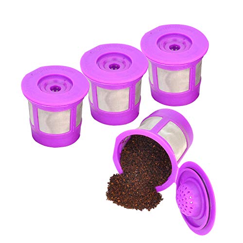 Reusable K Cups for Keurig 2.0 & 1.0 4PACK Coffee Makers. Universal Refillable KCups, Keurig filter, Reusable kcup, k cup k-cups reusable filter by Delibru (4 Pack)