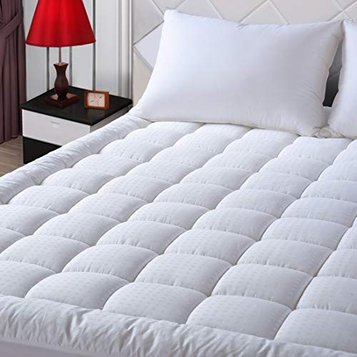 EASELAND Queen Size Mattress Pad Pillow Top Mattress Cover Quilted Fitted Mattress Protector Cotton Top 8-21' Deep Pocket Hypoallergenic Cooling Mattress Topper