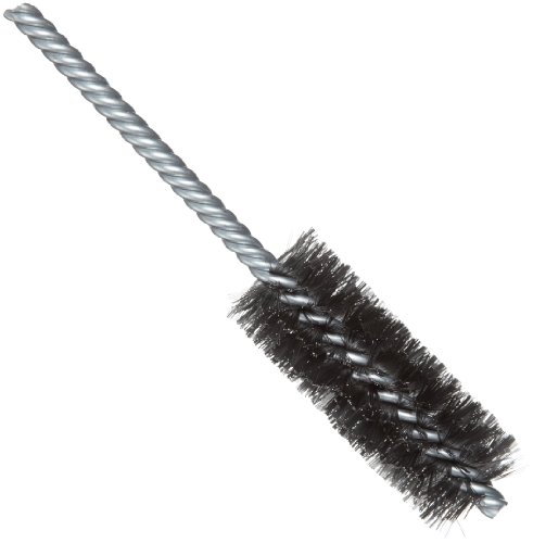 Weiler 21114 0.006' Wire Size, 1' Diameter, 5-1/2' Length, Steel Bristles, Double Stem Double Spiral Power Tube Brush