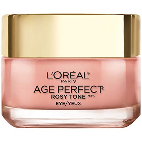 Eye Cream, L'Oreal Paris Rosy Tone Anti-Aging Eye Cream Moisturizer to Treat Dark Circles and Under Eye, Visibly Color Corrects Dark Circles and Brightens Skin, Suitable for Sensitive Skin, 0.5 oz.