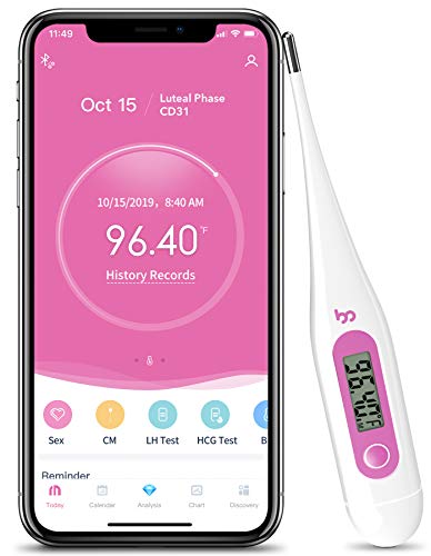 Digital Basal Thermometer, 1/100th Degree High-Precision Oral Thermometer with Memory Recall, Accurate Digital Thermometer for Fever and Natural Family Planning by Femometer