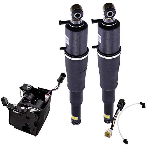 Pair Rear Air Shocks Suspension Strut + Air Compressor for Chevy Tahoe Suburban 1500 for GMC Yukon for Cadillac Escalade SUV 2000-2014 25979391