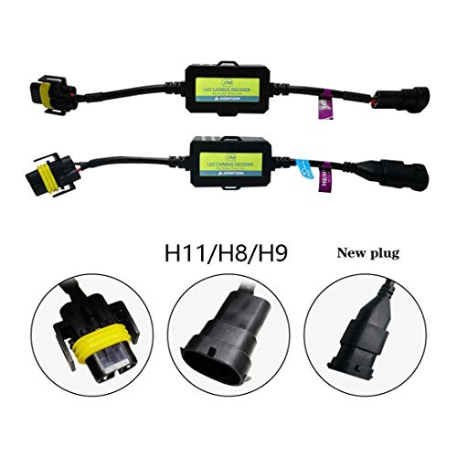AnyCar Led Headlight Decoder H11 H8 Canbus Resistor Anti-flicker Harness Headlight Bulb Decoder for LED Headlight Warning (H8/H9/H11/H16(JP))