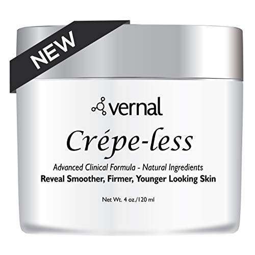Crepe-less crepey skin firming cream to repair crepey arms, neck & hands. Organic tightening cream to erase crepy skin on arms, neck and body. Best moisturizer to treat saggy, crepe skin. Made in USA