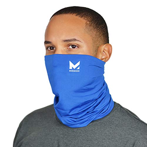 Mission Cooling Neck Gaiter Customize Your Coverage, Face Mask, Cools when Wet- Blue