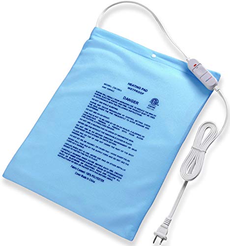 Large Electric Heating Pad for Cramps and Back Pain Fast Relief Boncare 12'x15' Moist & Dry Heat Pad for Neck and Shoulders with One Temperature Setting NO Auto Shut Off and Washable Cover (Sky Blue)