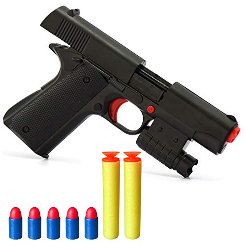 Pinovk Kid Toy Gun Realistic 1:1 Scale Colt M1911A1 Rubber Bullet Pistol Mini Pistols