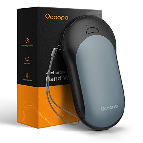 OCOOPA Fast-Charging Hand Warmers, 10000mAh Handwarmer with PD & QC 3.0 Rechargeable Hand Warmer Supercar Design Heating time 15 Hrs Perfect for Outdoor Activities Brilliant Winter Gift (Sky Gray)