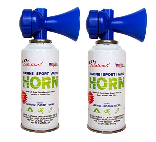 ETL Solutions 3.5oz Safety Air Horn - Very Loud - Ideal for Boating, Sports Events, Aggressive Animals - Value 2 Pack!