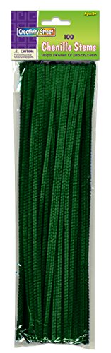 Creativity Street Chenille Stems/Pipe Cleaners 12 Inch x 4mm 100-Piece, Green