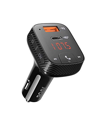 Anker Roav Bluetooth Car Adapter and Car Charger, Power IQ 3.0 Type C PD, Bluetooth FM Transmitter for Car, Wireless Calling with Bluetooth 5.0, Noise Cancellation -T2