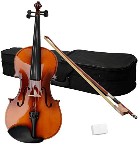 16' Acoustic Viola Wooden Viola Set with Case, Bow, Rosin Brown