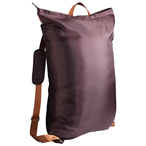 Large Laundry Bag『24”X34”』with Zipper,KSMA College Laundry Backpack with 2 Strong Adjustable Shoulder Straps for College Students Apartment Dorm-Room(Brown)