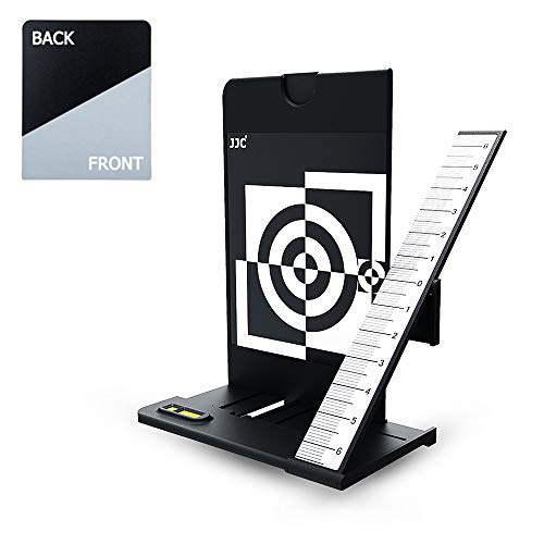 JJC Camera Lens Autofocus Calibration Alignment Test Chart with Color Balance Grey Card/Black Card for Canon Camera with AF Micro Adjustment Function & for Nikon Camera with AF Fine Tune Function