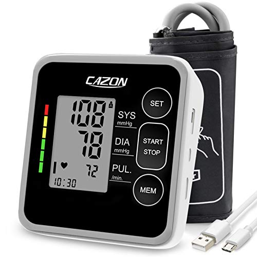 CAZON Blood Pressure Monitor Cuff Upper Arm Automatic BP Machine Home Blood Pressure Monitoring Meter 2x120 Memory