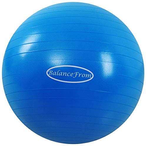 BalanceFrom Anti-Burst and Slip Resistant Exercise Ball Yoga Ball Fitness Ball Birthing Ball with Quick Pump, 2,000-Pound Capacity, Blue, 38-45cm, S