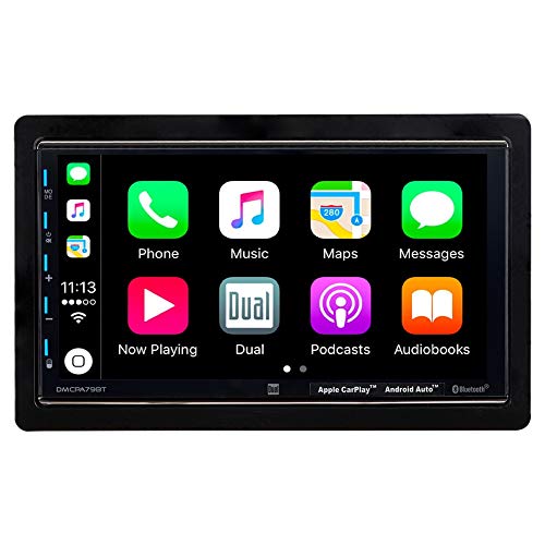 Dual Electronics 7' Double Din Mechless Digital Media Receiver with Apple CarPlay Android Auto