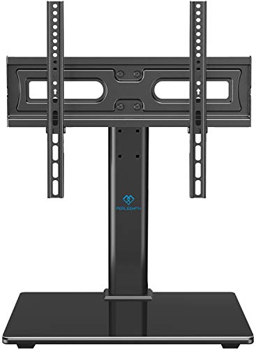 PERLESMITH Universal TV Stand Table Top TV Base for 32 to 55 inch LCD LED OLED 4K Plasma Flat Screen TVs - Height Adjustable TV Mount Stand with Tempered Glass Base, VESA 400x400mm, Holds up to 88lbs