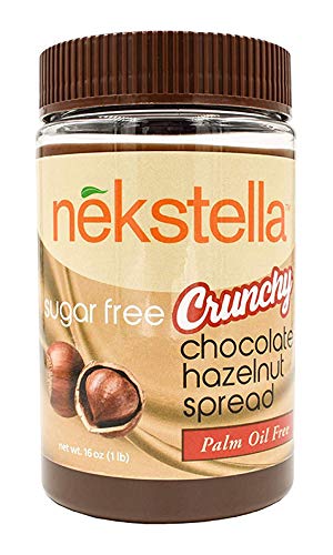 Nekstella - Crunchy Sugar Free Low Carb Natural Chocolate Hazelnut Spread - Palm Oil Free 16 oz jar …