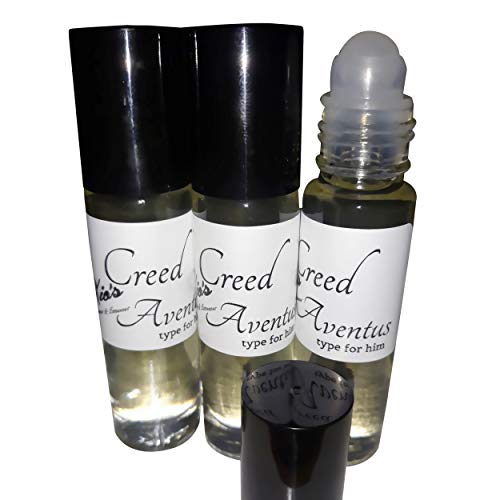 Creed Aventus Fragrance Body Oil 3 Bottles Our Version by xio's(1/3oz Roll On Bottle) For Men IMPRESSION Affordable Alternative Generic Version