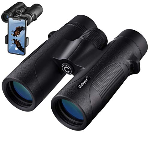 Binoculars, 12x42 Binoculars for Adults with Smartphone Adapter, HD Professional Binoculars for Bird Watching Travel Stargazing Hunting Concerts Sports - Large View Eyepiece and BAK4 Prism FMC Lens