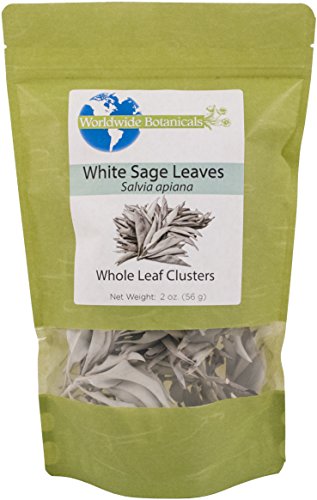 Worldwide Botanicals White Sage – 100% Pure California Whole Leaf Clusters – Chemical Free, Sustainably Harvested, 2 Ounces