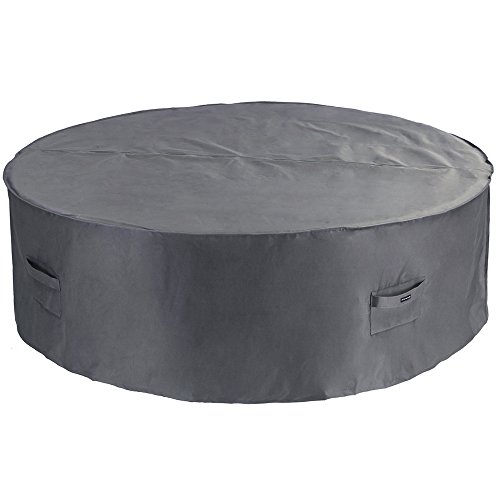 Patio Watcher Medium Round Patio Table and Chair Set Cover Durable and Waterproof Outdoor Furniture Cover, Grey