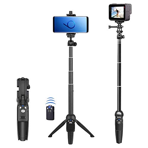 Selfie Stick, 40 inch Extendable Selfie Stick Tripod,Phone Tripod with Wireless Remote Shutter Compatible with iPhone 12 11 pro Xs Max Xr X 8Plus 7, Android, Samsung Galaxy S20 S10,Gopro and More