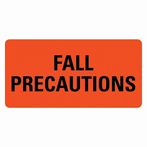 Fall PRECAUTIONS Medical Healthcare Labels 500-2' x 1' Orange Labels Per Roll