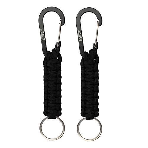 EOTW Paracord Keychain Quick Release Keychain Clip Ring with Carabiner Military Grade Utility Survival Paracord Lanyard for Keys for Men Women Outdoor Camping 2Pack