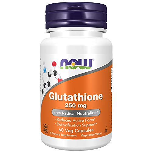 NOW Supplements, Glutathione 250 mg, Detoxification Support*, Free Radical Neutralizer*, 60 Veg Capsules