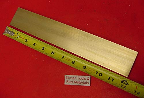 1/4' x 2' C360 BRASS FLAT BAR 12' long Solid .250' Plate Mill Stock H02