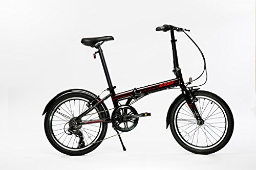 EuroMini Via 20” Folding Bike-Lightweight Aluminum Frame Genuine Shimano 7-Speed 26lb