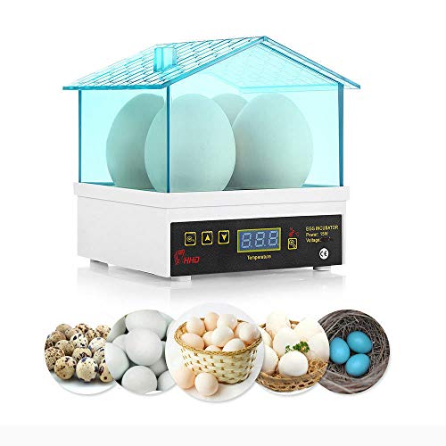 110V Mini Digital Egg Incubator 4 Eggs Poultry Hatcher Machine with Temperature Control Small General Incubator Breeder for Hatching Chicken Duck Goose Quail Birds Turkey Eggs