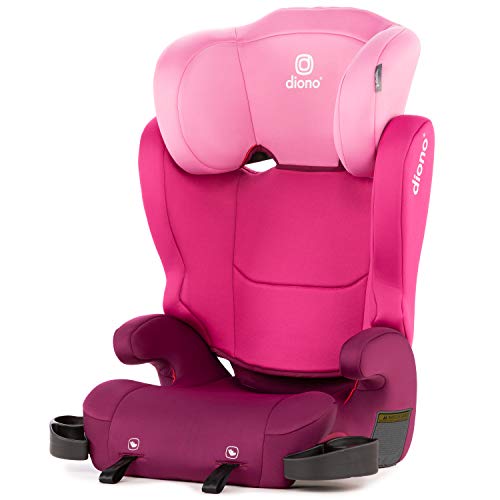 Diono Cambria 2 Latch Booster Seat with 2-in-1 XL Belt Positioning for Comfort, Space and Room to Grow, Pink
