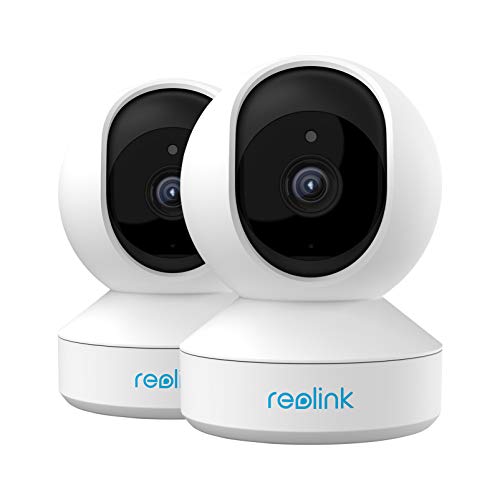 Home Security Camera System, Reolink 3MP HD Plug-in Indoor WiFi Camera, Pan Tilt Pet Camera, Baby Monitor, Night Vision, 2 Way Audio, Motion Alerts, 7 Day Free Cloud/Local SD Card Storage, E1(2 Pack)
