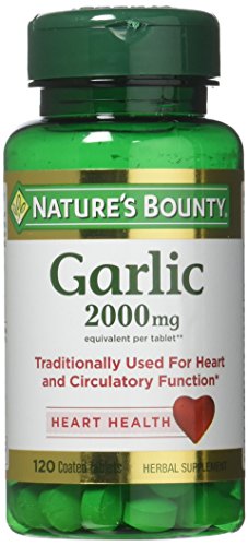 Nature's Bounty Garlic, 2000mg, 120 Coated Tablets (Pack of 2), 2 Bottles Each of 120 Tablets