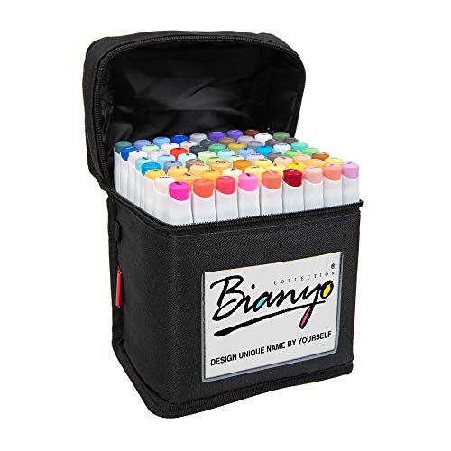 Bianyo Classic Series Dual Tip Art Markers with Travel Case Set of 72, Alcohol-based