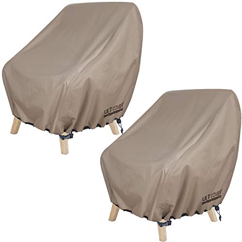 ULTCOVER Waterproof Patio Chair Cover – Outdoor Lounge Deep Seat Single Chair Cover 2 Pack Fits Up to 35L x 38W x 34H inches