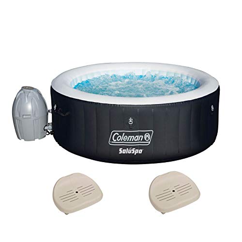 Coleman SaluSpa 4 Person Inflatable Outdoor Spa Hot Tub + 2 Slip Resistant Seats