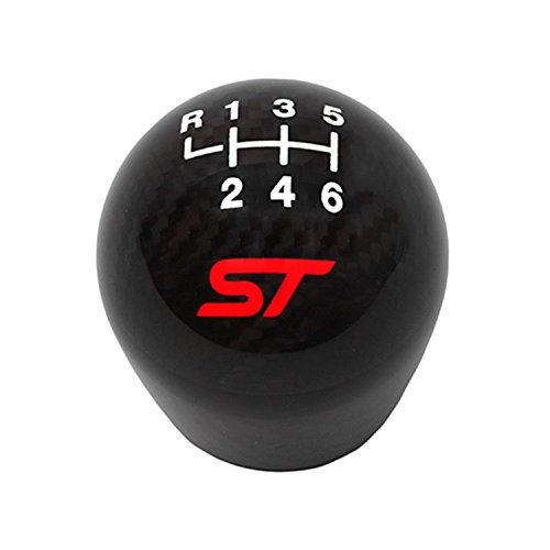 Ford Performance Parts M-7213-FSTCF Shifter Knob; Carbon Fiber; Black Glossy Finish; Bright ST Logo;