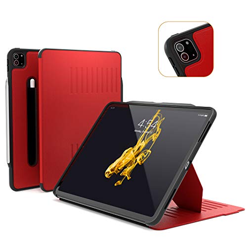 ZUGU CASE (New Model) Alpha Case for 2020 iPad Pro 12.9 inch - Ultra Slim Protective Case - Wireless Apple Pencil Charging - Convenient Magnetic Stand & Sleep/Wake Cover (Red)