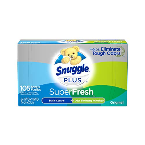 Snuggle Plus Super Fresh Fabric Softener Dryer Sheets with Static Control and Odor Eliminating Technology, 105 Count (Packaging May Vary)