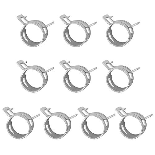 QWORK 10 Pack Steel Constant Tension Band Hose Clamps 27/32'-31/32'