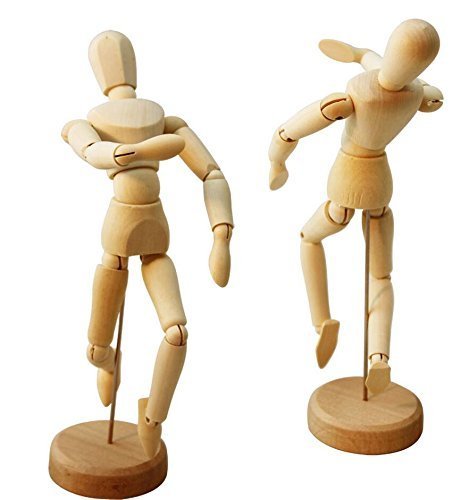 HSOMiD Flexible Moveable Wooden Artists 12 Inches for Sketching Drawing Painting Home Office Desk Decoration - 1 Set