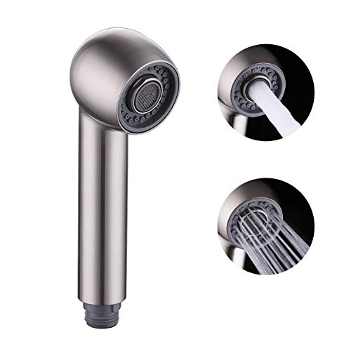 KES Kitchen Sink Pull Down Faucet Head Replacement 2-Functions Pull Out Sprayer Head Brushed Nickel, PFS4-BN