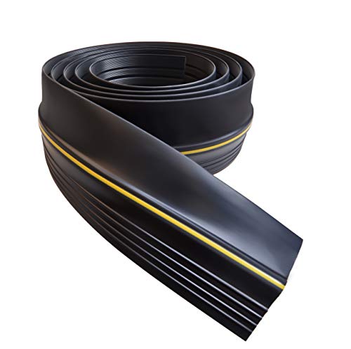 Universal 20ft Garage Door Seal Bottom Threshold Seal, DIY Rubber Weather Stripping Replacement Easy Installation, [Not Include Sealant/Adhesive] (20ft, Black)