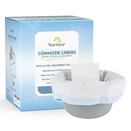 Ultra-Absorbent Disposable Commode Liners (20 Fl Oz Absorbency) | Extra Thick Leak-Proof Bags for Bedroom and Bathroom Toilets, Commodes and Buckets – Elderly, Sick, Nurses & Caregivers – 24 Pack